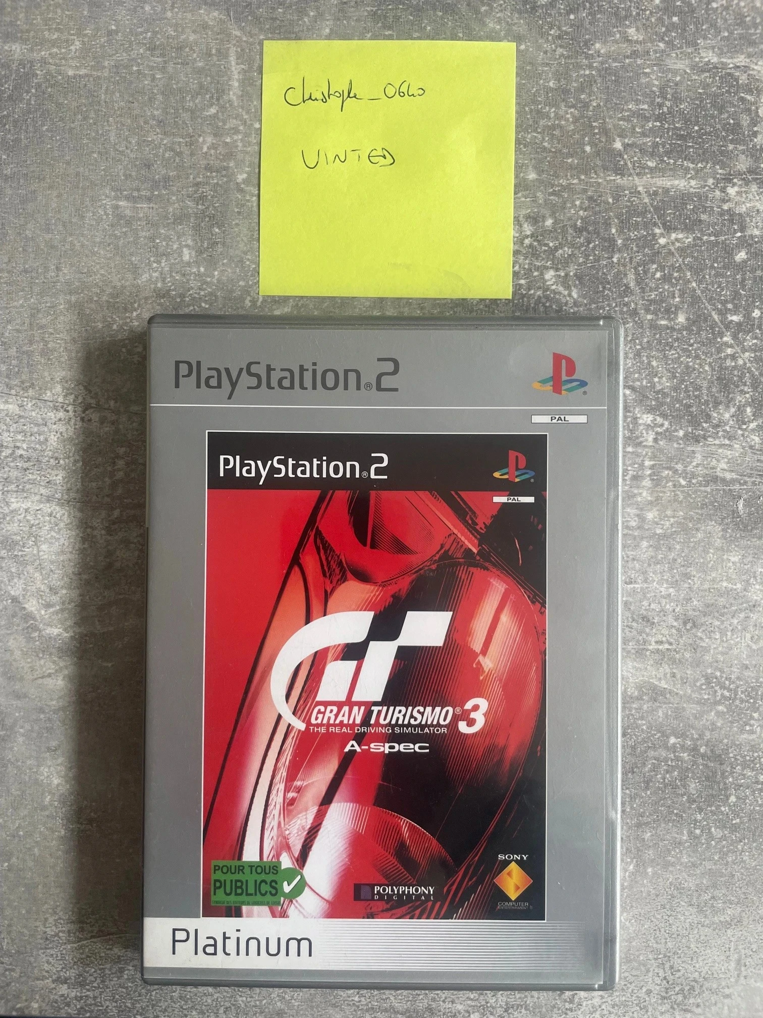 Jeu Gran turismo 3, platinum pour Sony PS2 / playstation 2 en français.